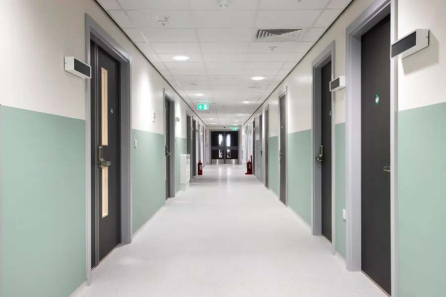 A corridor in the community diagnostic centre Marcon delivered at the Princess of Wales Hospital, Ely