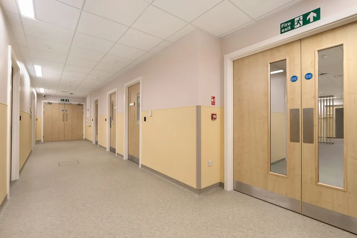 Fire doors in the new department Marcon delivered at North Middlesex University Hospital